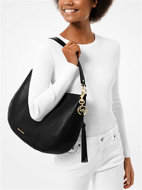 michael kors brooke|Brooke Large Pebbled Leather Shoulder Bag .